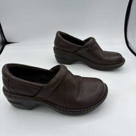 Born BOC Clogs Womens Size 6 Peggy Dark Brown Leather Slip On Nurse - Picture 9 of 12